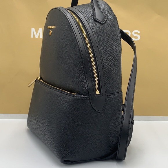 MICHAEL KORS VALERIE MEDIUM PEBBLED LEATHER BACKPACK BLACK COLOR - Picture 6 of 15